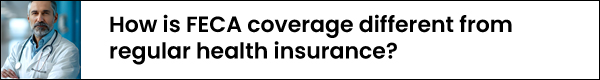 How is FECA coverage different from regular health insurance?